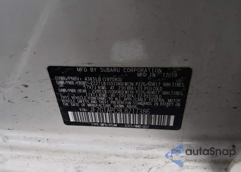 2020 Subaru Crosstrek Premium from USA, damaged, VIN JF2GTAPC9L8217386